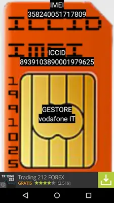 IMEI-ICCID-GESTORE android App screenshot 0